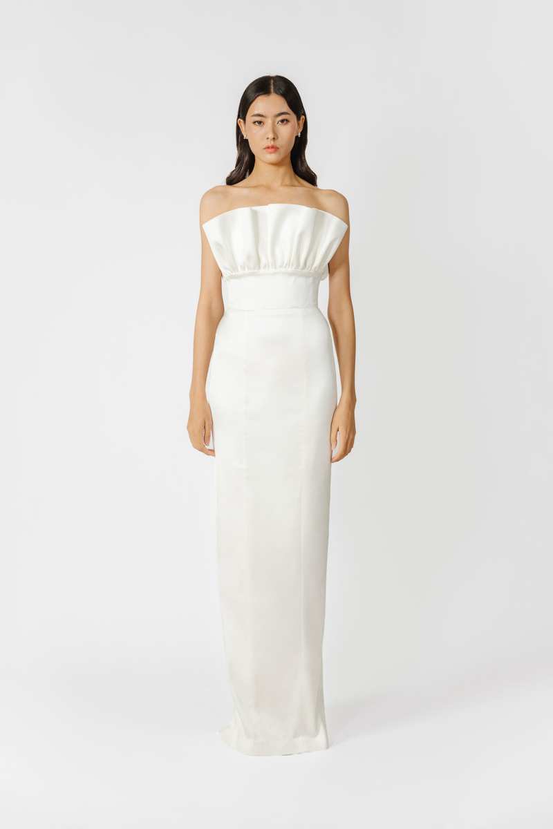 Noah Strapless Satin Gown